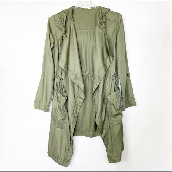 Hollister Size Small Womans Green Utility Parka Jacket Zip Drawsteing Hoodie - Picture 1 of 11